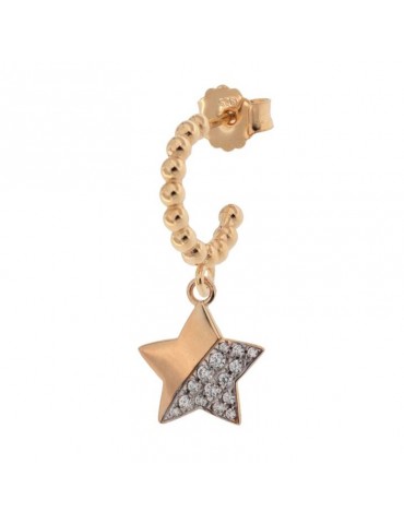 Mono Orecchino Cerchietto Rue Des Mille Donna - Stella con Zirconi Rose Gold - 0