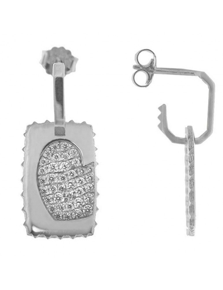Rue Des Mille Woman Mono Earring - Madly with Silver Heart Medal - 0
