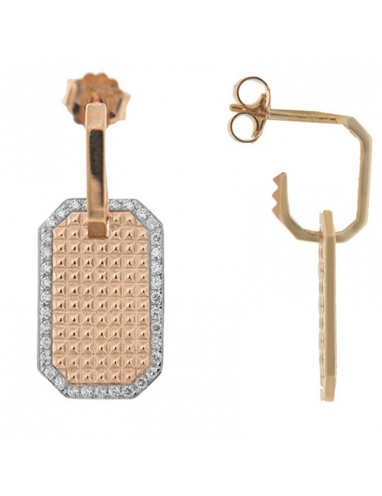 Rue Des Mille Woman Mono Earring - Madly with Rose Gold Studs Medal - 0