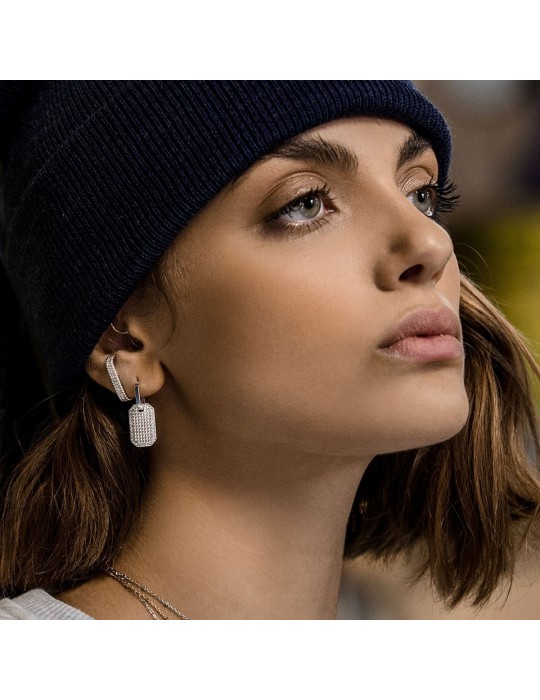 Rue Des Mille Woman Mono Earring - Madly with Rose Gold Studs Medal - 0