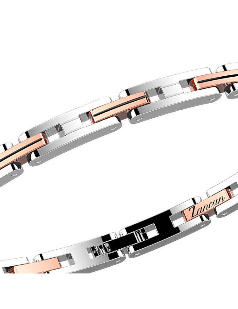 Bracciale Zancan - Hi Teck - Argento - Oro Rosa - Spinelli - EHB138