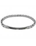 Zancan Bracelet for Men - Hi Teck in Steel with Black Spinels - 0