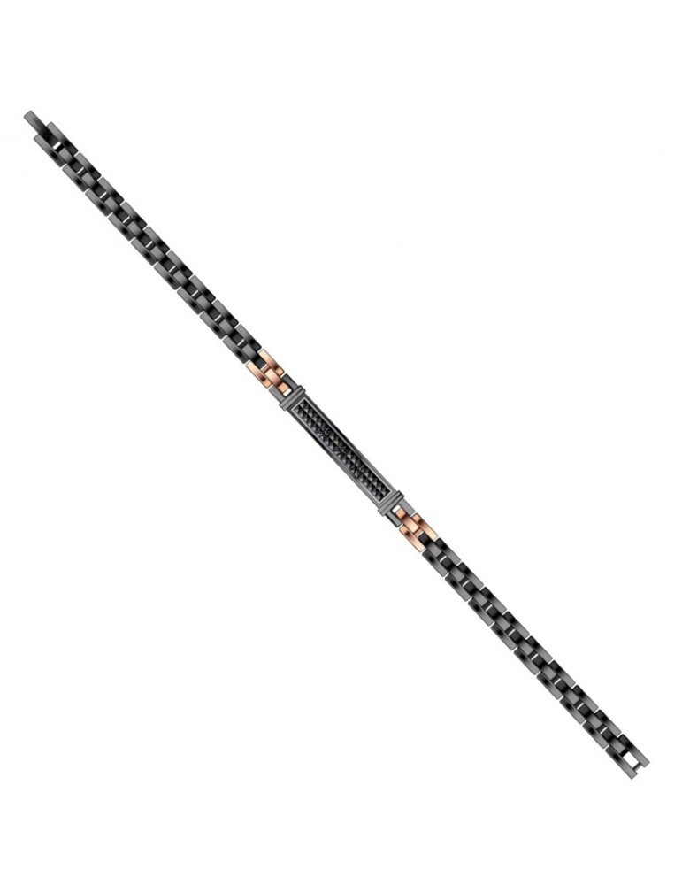 Bracciale Zancan - Hi Teck - Acciaio - Nero - Spinelli Neri - EH196
