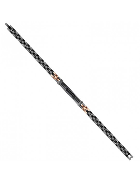Zancan Hi Teck Bracelet with Black Spinels for Men - 0