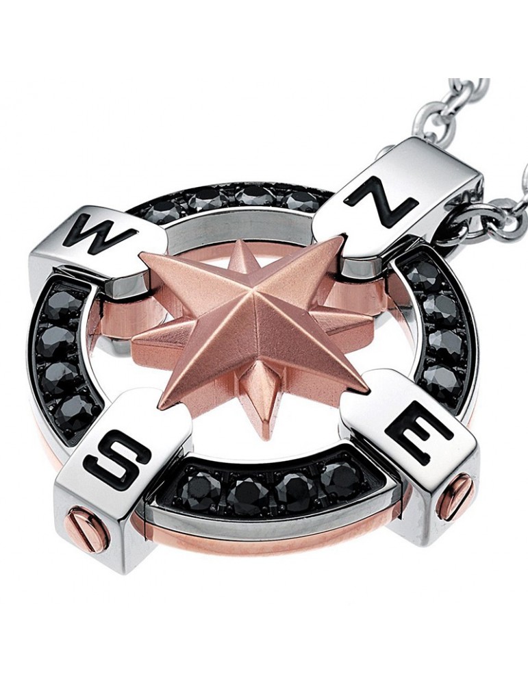 Collana Zancan Uomo - Hi-Teck - Acciaio - Rosa Dei Venti - EHC015