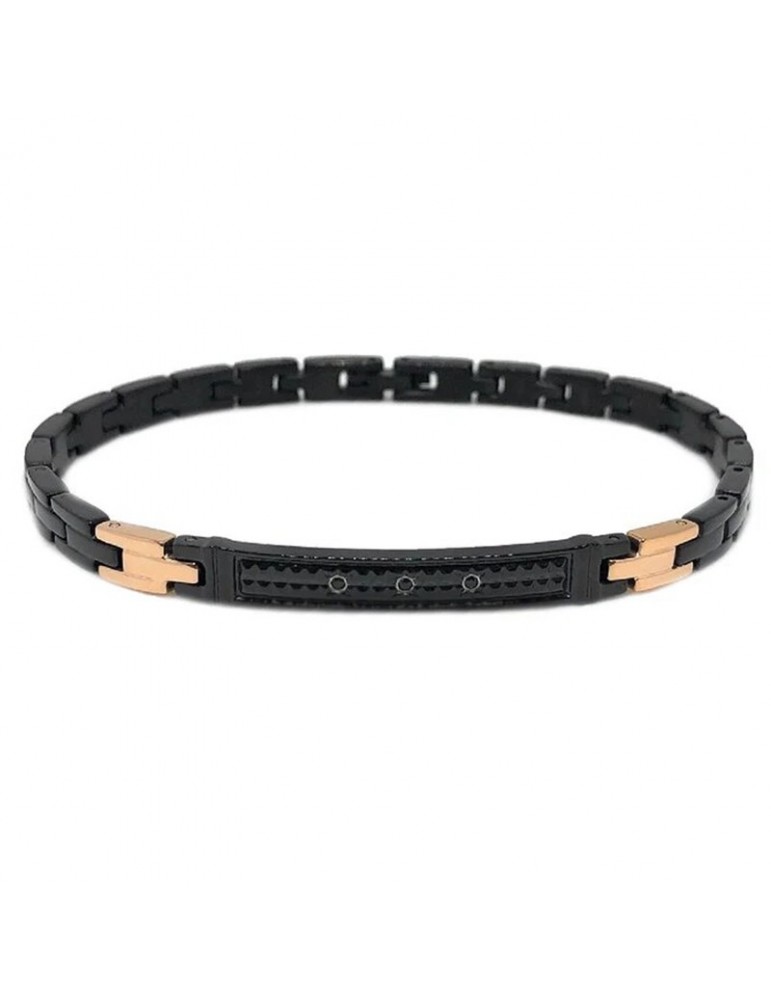 Zancan Hi Teck Bracelet with Black Spinels for Men - 0