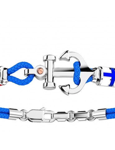 Zancan Bracelet for Men - Silver Regatta with Anchor and Nautical Flags - 0 2