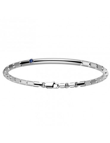 Bracciale Zancan Uomo - Insignia 925 - Semirigido -Zaffiro Blu- EXB612