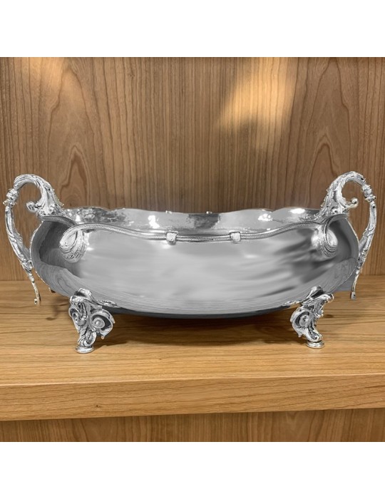 Centerpiece - 800 Silver with Handles and Feet 33x21 cm - 0