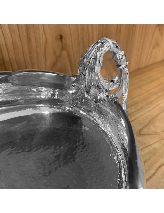 Centerpiece - 800 Silver with Handles and Feet 33x21 cm - 0