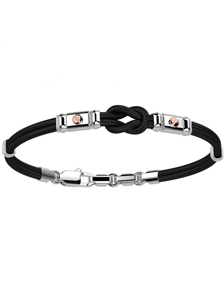 Bracciale Zancan Uomo - Regata Kevlar Nero - Nodo Piano - EXB518RNE