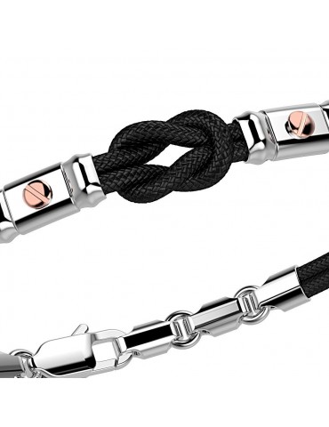 Zancan Bracelet for Men - Black Kevlar Regatta with Flat Knot - 0 2