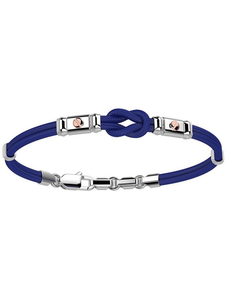 Zancan Bracelet for Men - Blue Kevlar Regatta with Flat Knot - 0