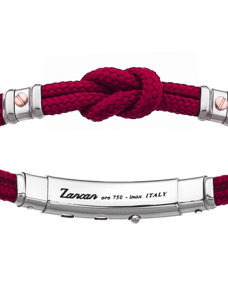 Zancan Bracelet for Men - Red Bordeaux Kevlar Regatta with Flat Knot - 0