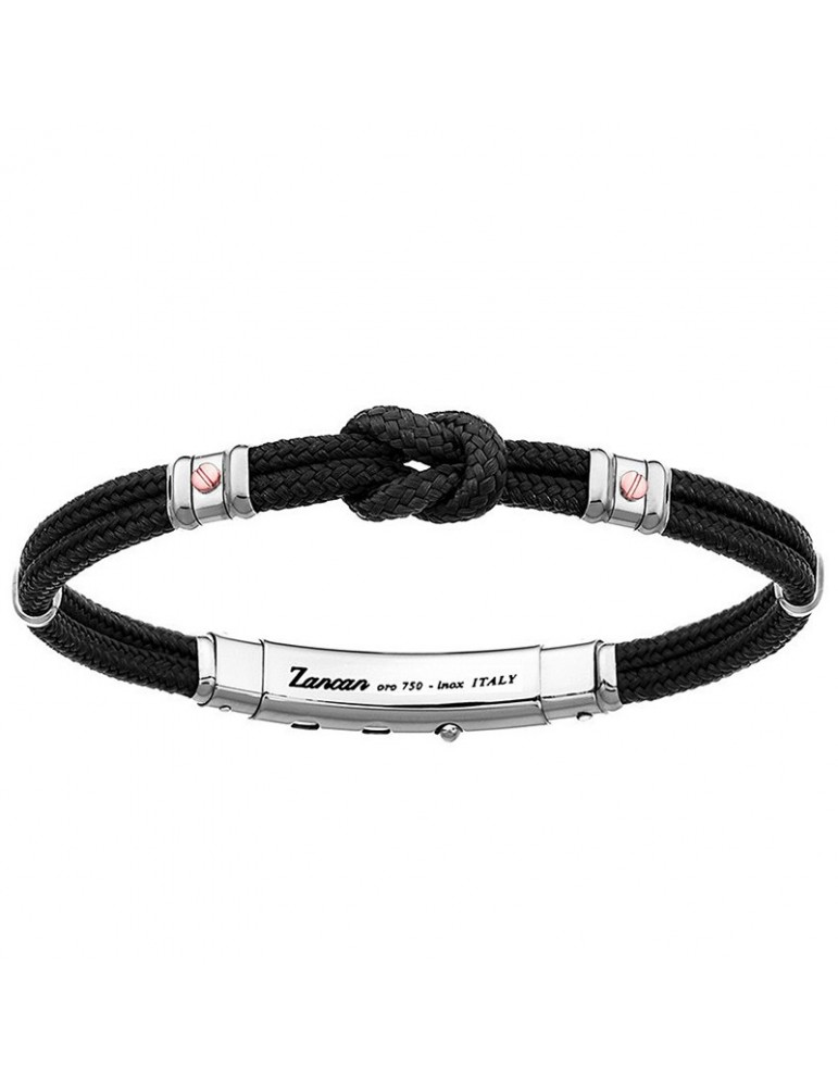 Zancan Bracelet for Men - Black Kevlar Regatta with Flat Knot - 0
