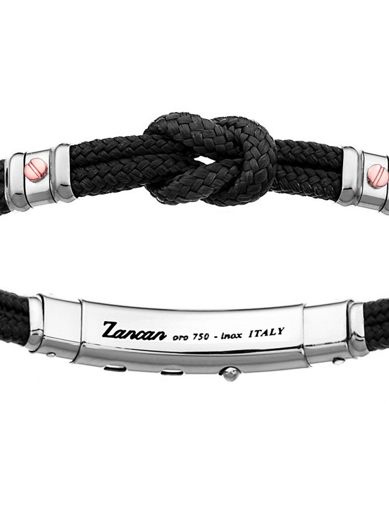 Bracciale Zancan Uomo - Regata Kevlar Nero - Nodo Piano - EXB475MRNE