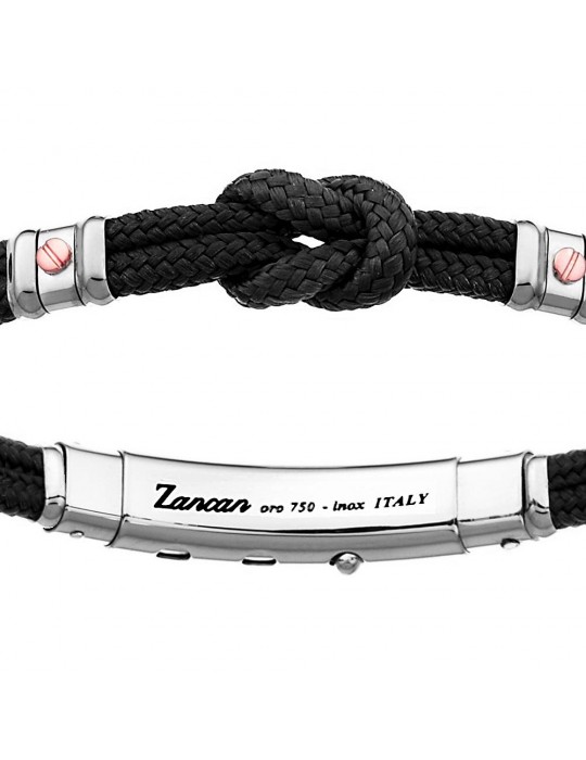 Zancan Bracelet for Men - Black Kevlar Regatta with Flat Knot - 0