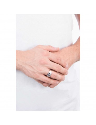 Zancan Ring for Men - Cosmopolitan in Silver with Rood and Black Spinel - 0 2