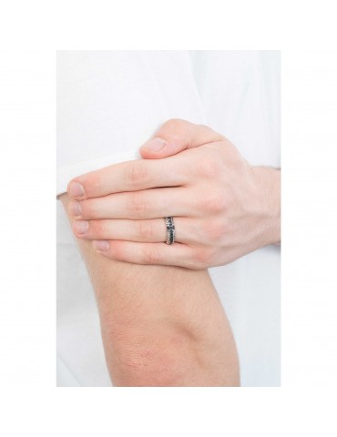 Zancan Ring for Men - Cosmopolitan in Silver with Black Spheres and Spinels - 0 2