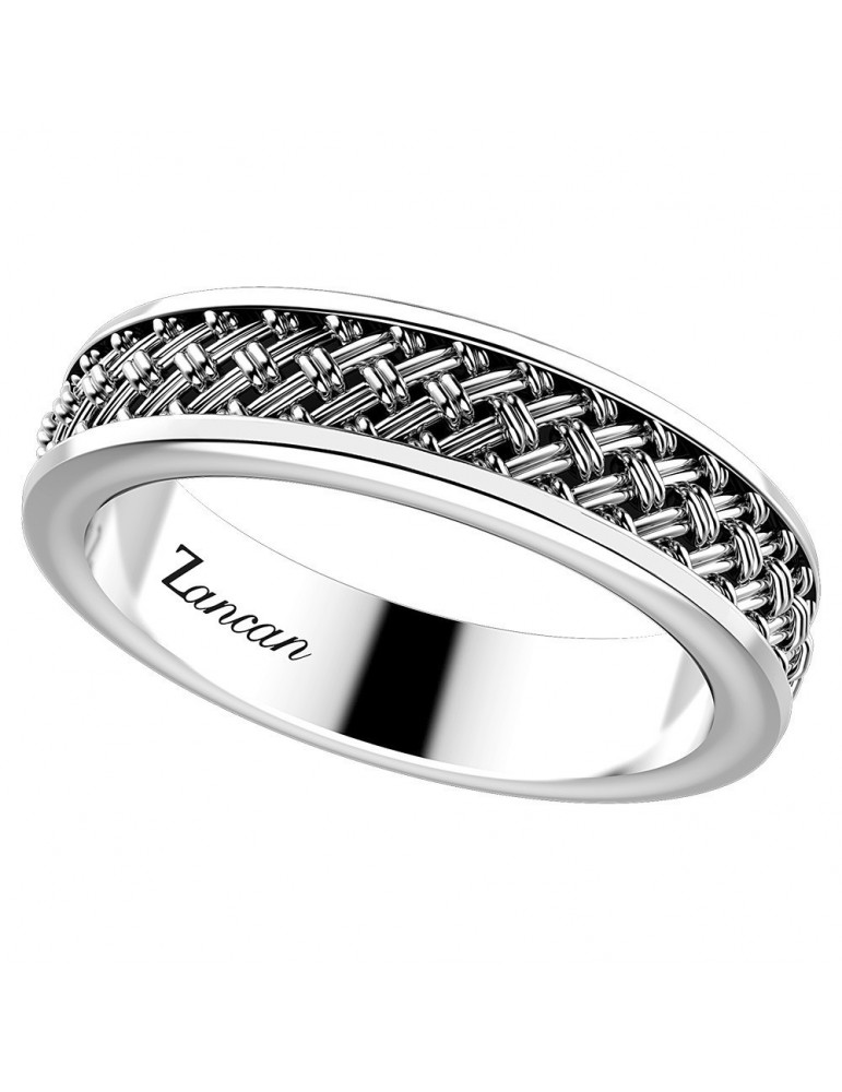Zancan Ring for Men - Cosmopolitan in Silver with Cross Processing - 0
