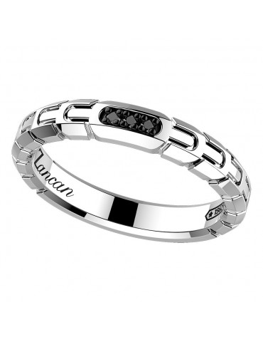 Zancan Ring for Men - Insignia 925 in Silver with Black Spinels - 0