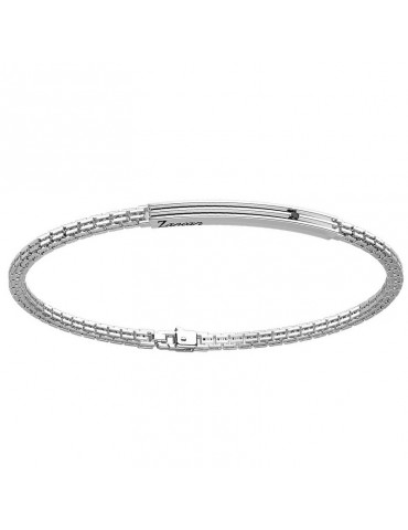 Zancan Bracelet for Men - Insignia 925 in Silver with Plate and Black Spinel - 0