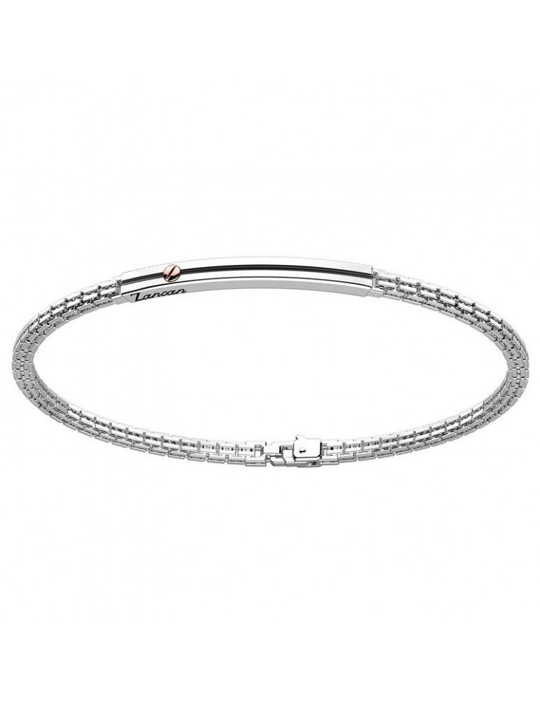 Zancan Bracelet for Men - Insignia 925 in Silver with Rose Gold Screws - 0