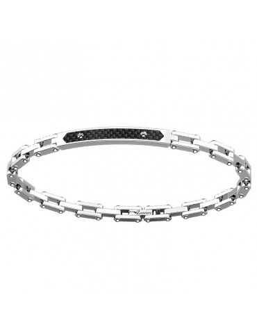 Zancan Bracelet for Men - Hi-Teck 2.0 in Steel with Plate and Carbon Fiber - 0