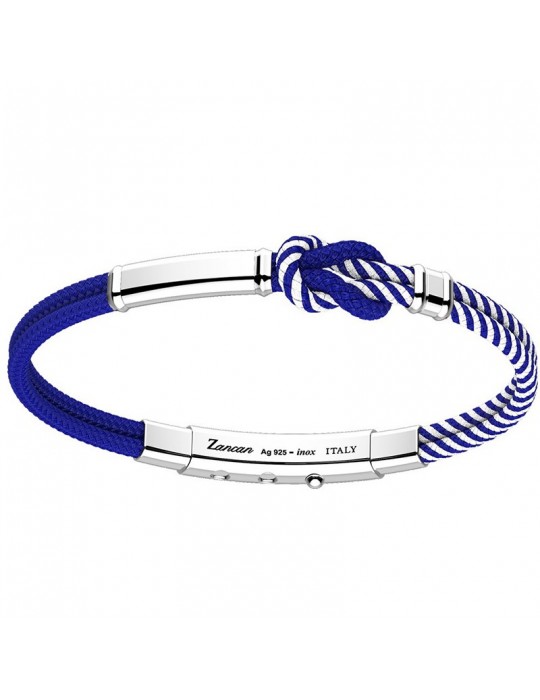 Bracciale Zancan Uomo - Regata Kevlar Blu - Bianco - Nodo - EXB917