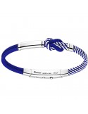 Zancan Bracelet for Men - Blue and White Kevlar Regatta with Knot - 0