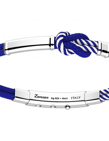 Bracciale Zancan Uomo - Regata Kevlar Blu - Bianco - Nodo - EXB917 2