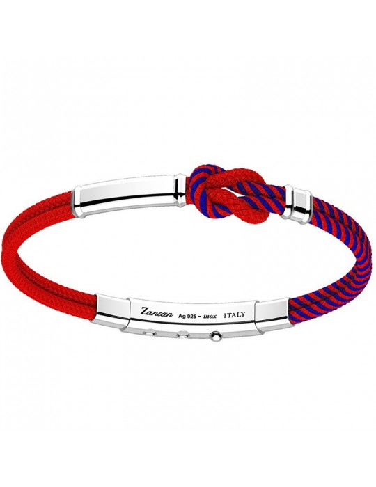 Zancan Bracelet for Men - Red and Blue Kevlar Regatta with Knot - 0
