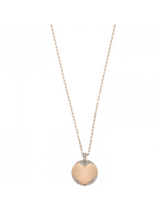 Rue Des Mille Woman's Necklace - Madly Chain with Heart Medal in Love Rose Gold - 0