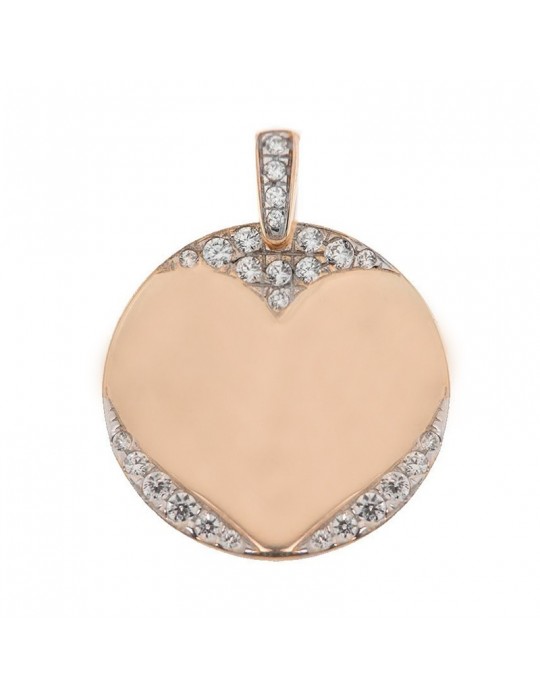 Rue Des Mille Woman's Necklace - Madly Chain with Heart Medal in Love Rose Gold - 0