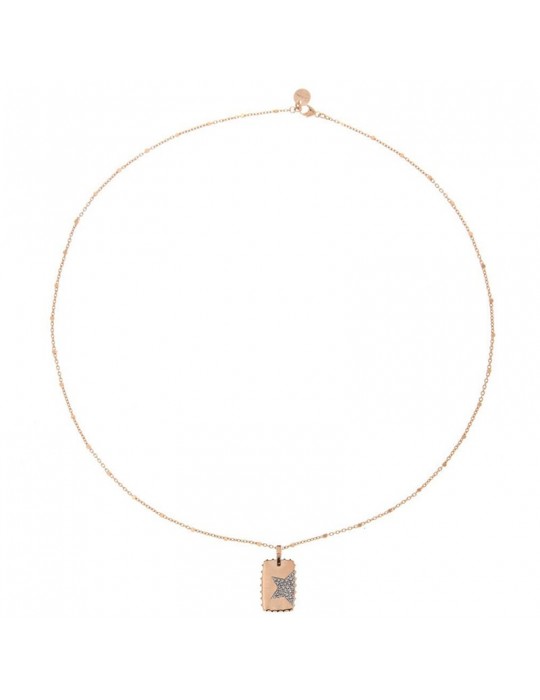 Rue Des Mille Round Neck Woman - Madly Chain with Rose Gold Star Medal - 0