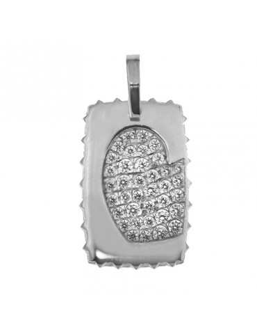 Rue Des Mille Woman Necklace - Madly Chain with Silver Heart Medal - 0 2