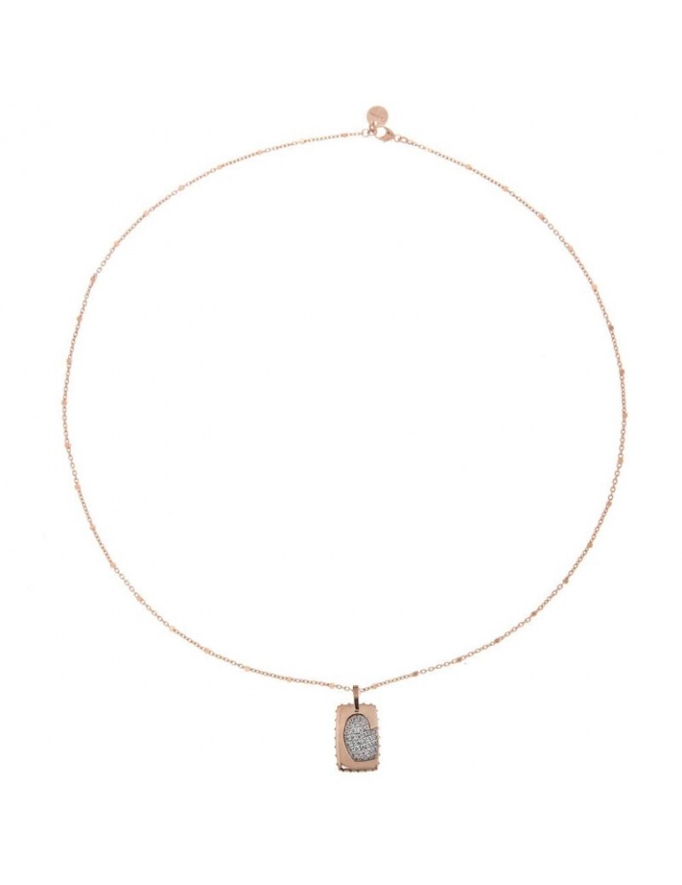 Girocollo Rue Des Mille - Madly Medaglia Cuore Rose Gold - GRZ009RTCUO