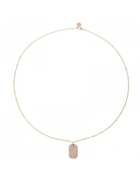 Rue Des Mille Choker - Madly Chain with Rose Gold Studs Medal - 0