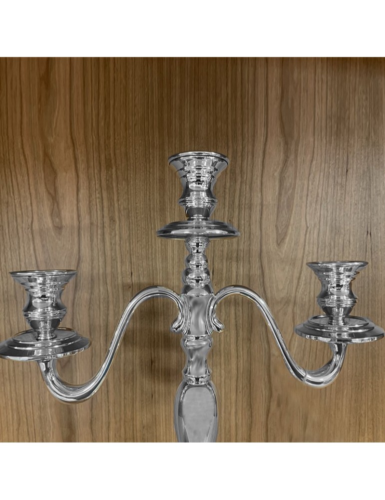 Candelabro Tre Fiamme - Argento 800 Lucido - Impero 434 gr - Vintage
