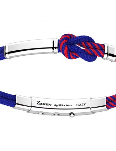Zancan Bracelet for Men - Blue and Red Kevlar Regatta with Knot - 0 2