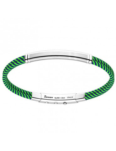 Bracciale Zancan Uomo - Regata Kevlar Blu e Verde - Placca - EXB91506