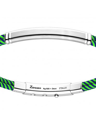 Bracciale Zancan Uomo - Regata Kevlar Blu e Verde - Placca - EXB91506 2