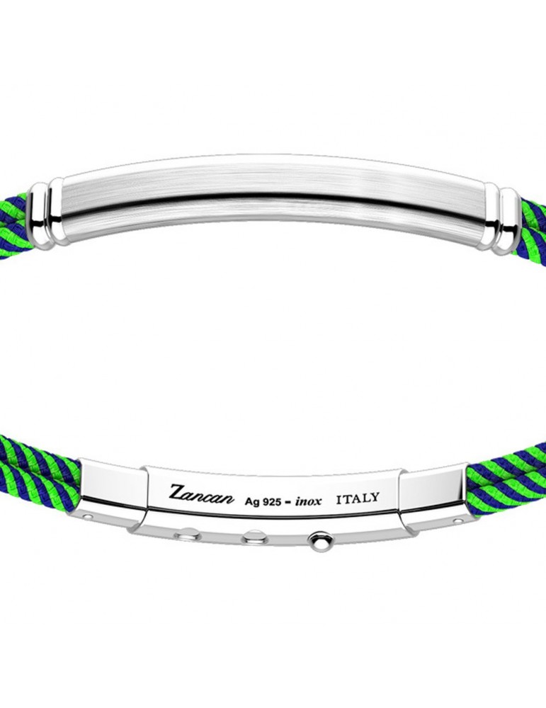Bracciale Zancan Uomo - Regata Kevlar Blu e Verde - Placca - EXB91506