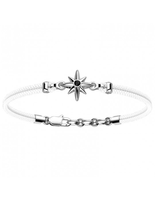 Zancan Bracelet for Men - Regatta in White Kevlar and Wind Rose Star - 0