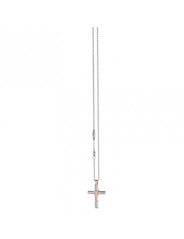 Zancan Necklace for Men - White Gold Insignia with Cross Pendant and Diamonds - 0 2