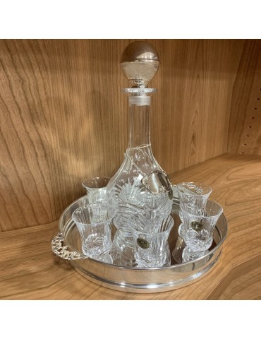 Set of Bottle and 6 Glasses - in 800 Silver for Liquor 27 cm - 0 2