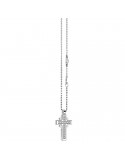 Zancan Necklace for Men - White Gold Insignia with Rood Pendant and Diamonds - 0