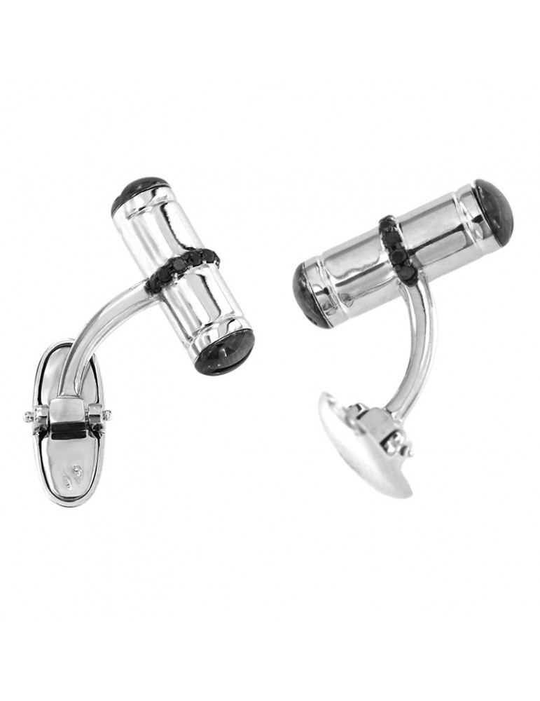 Gemelli Davite & Delucchi - in Oro Bianco con Diamanti Neri - PSU01161