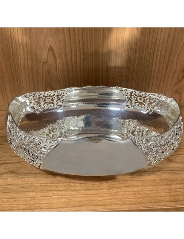 Bowl - in 800 Silver with Decorations 28x21 cm - 0