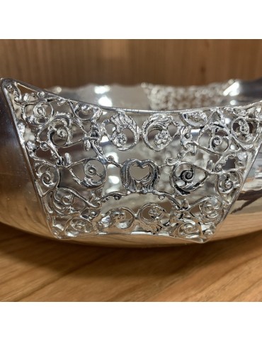 Bowl - in 800 Silver with Decorations 28x21 cm - 0 2